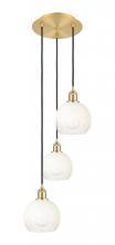 Innovations Lighting 113B-3P-SG-G483-8OP - Brookhaven Globe - 3 Light - 14 inch - Satin Gold - Cord Hung - Multi Pendant