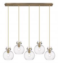 Innovations Lighting 125-410-1PS-BB-G410-8CL - Newton Sphere - 5 Light - 40 inch - Brushed Brass - Linear Pendant
