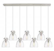Innovations Lighting 127-410-1PS-PN-G412-8CL - Newton Bell - 7 Light - 52 inch - Polished Nickel - Linear Pendant