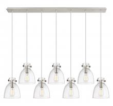 Innovations Lighting 127-410-1PS-PN-G412-8CL - Newton Bell - 7 Light - 52 inch - Polished Nickel - Linear Pendant