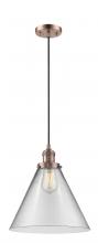 Innovations Lighting 201C-AC-G42-L - Cone - 1 Light - 12 inch - Antique Copper - Cord hung - Mini Pendant