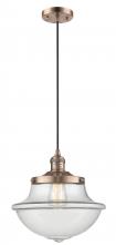 Innovations Lighting 201C-AC-G542 - Oxford - 1 Light - 12 inch - Antique Copper - Cord hung - Mini Pendant