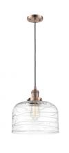 Innovations Lighting 201C-AC-G713-L - Bell - 1 Light - 12 inch - Antique Copper - Cord hung - Mini Pendant