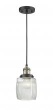 Innovations Lighting 201C-BAB-G302 - Colton - 1 Light - 6 inch - Black Antique Brass - Cord hung - Mini Pendant