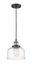Innovations Lighting 201C-BAB-G713 - Bell - 1 Light - 8 inch - Black Antique Brass - Cord hung - Mini Pendant