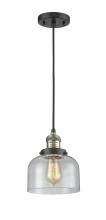 Innovations Lighting 201C-BAB-G74 - Bell - 1 Light - 8 inch - Black Antique Brass - Cord hung - Mini Pendant