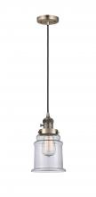 Innovations Lighting 201CSW-AB-G182 - Canton - 1 Light - 6 inch - Antique Brass - Cord hung - Mini Pendant
