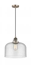 Innovations Lighting 201CSW-AB-G74-L - Bell - 1 Light - 12 inch - Antique Brass - Cord hung - Mini Pendant