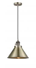 Innovations Lighting 201CSW-AB-M10-AB - Briarcliff - 1 Light - 10 inch - Antique Brass - Cord hung - Mini Pendant