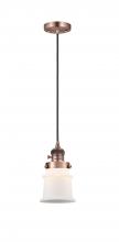 Innovations Lighting 201CSW-AC-G181S - Canton - 1 Light - 5 inch - Antique Copper - Cord hung - Mini Pendant
