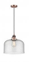 Innovations Lighting 201CSW-AC-G74-L - Bell - 1 Light - 12 inch - Antique Copper - Cord hung - Mini Pendant