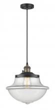 Innovations Lighting 201CSW-BAB-G542 - Oxford - 1 Light - 12 inch - Black Antique Brass - Cord hung - Mini Pendant