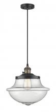 Innovations Lighting 201CSW-BAB-G544 - Oxford - 1 Light - 12 inch - Black Antique Brass - Cord hung - Mini Pendant