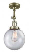Innovations Lighting 201F-AB-G202-8-LED - Beacon - 1 Light - 8 inch - Antique Brass - Adjustable Semi-Flush Mount