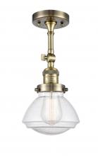 Innovations Lighting 201F-AB-G324 - Olean - 1 Light - 7 inch - Antique Brass - Adjustable Semi-Flush Mount