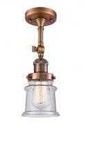 Innovations Lighting 201F-AC-G184S - Canton - 1 Light - 5 inch - Antique Copper - Adjustable Semi-Flush Mount