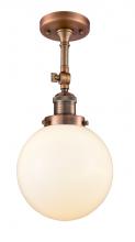 Innovations Lighting 201F-AC-G201-8 - Beacon - 1 Light - 8 inch - Antique Copper - Adjustable Semi-Flush Mount