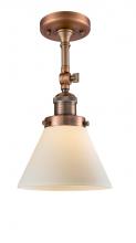 Innovations Lighting 201F-AC-G41-LED - Cone - 1 Light - 8 inch - Antique Copper - Adjustable Semi-Flush Mount