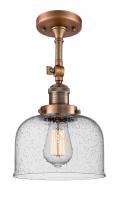 Innovations Lighting 201F-AC-G74 - Bell - 1 Light - 8 inch - Antique Copper - Adjustable Semi-Flush Mount