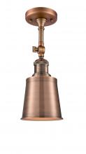 Innovations Lighting 201F-AC-M9-AC - Addison - 1 Light - 5 inch - Antique Copper - Adjustable Semi-Flush Mount