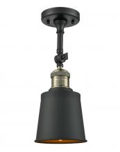 Innovations Lighting 201F-BAB-M9-AB - Addison - 1 Light - 5 inch - Black Antique Brass - Semi-Flush Mount