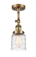 Innovations Lighting 201F-BB-G513 - Bell - 1 Light - 5 inch - Brushed Brass - Adjustable Semi-Flush Mount