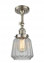 Innovations Lighting 201F-SN-G142 - Chatham - 1 Light - 7 inch - Brushed Satin Nickel - Adjustable Semi-Flush Mount