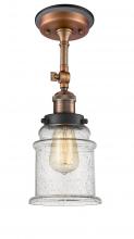 Innovations Lighting 201FBP-ACBK-G184 - Canton - 1 Light - 6 inch - Antique Copper - Semi-Flush Mount