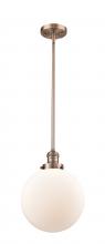 Innovations Lighting 201S-AC-G201-10 - Beacon - 1 Light - 10 inch - Antique Copper - Stem Hung - Mini Pendant
