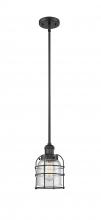 Innovations Lighting 201S-BK-G54-CE - Bell Cage - 1 Light - 6 inch - Matte Black - Stem Hung - Mini Pendant