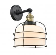 Innovations Lighting 203SW-BAB-G71-CE - Bell Cage - 1 Light - 9 inch - Black Antique Brass - Sconce