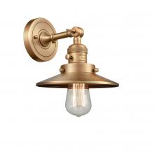 Innovations Lighting 203SW-BB-M4 - Railroad - 1 Light - 8 inch - Brushed Brass - Sconce
