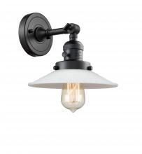 Innovations Lighting 203SW-BK-G1 - Halophane - 1 Light - 9 inch - Matte Black - Adjustable Sconce