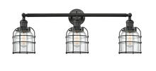 Innovations Lighting 205-BK-G52-CE - Bell Cage - 3 Light - 31 inch - Matte Black - Bath Vanity Light