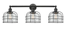 Innovations Lighting 205-BK-G72-CE - Bell Cage - 3 Light - 34 inch - Matte Black - Bath Vanity Light