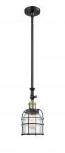 Innovations Lighting 206-BAB-G52-CE - Bell Cage - 1 Light - 6 inch - Black Antique Brass - Stem Hung - Mini Pendant