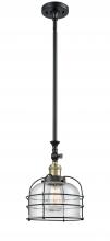 Innovations Lighting 206-BAB-G74-CE - Bell Cage - 1 Light - 9 inch - Black Antique Brass - Stem Hung - Mini Pendant