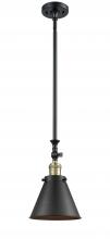 Innovations Lighting 206-BAB-M13-BK - Appalachian - 1 Light - 8 inch - Black Antique Brass - Stem Hung - Mini Pendant