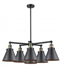 Innovations Lighting 207-6CR-BAB-M13-BK-LED - Appalachian 6 Light Chandelier
