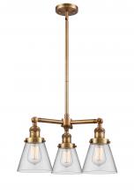 Innovations Lighting 207-BB-G62 - Cone - 3 Light - 19 inch - Brushed Brass - Stem Hung - Chandelier