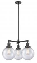 Innovations Lighting 207-OB-G204-8 - Beacon - 3 Light - 22 inch - Oil Rubbed Bronze - Stem Hung - Chandelier
