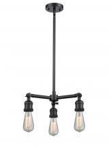 Innovations Lighting 207NH-BK - Bare Bulb 3 Light Chandelier