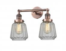 Innovations Lighting 208-AC-G142-LED - Chatham - 2 Light - 16 inch - Antique Copper - Adjustable Bath Vanity Light