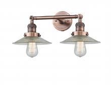 Innovations Lighting 208-AC-G2-LED - Halophane - 2 Light - 18 inch - Antique Copper - Adjustable Bath Vanity Light