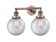 Innovations Lighting 208-AC-G202-8-LED - Beacon - 2 Light - 19 inch - Antique Copper - Adjustable Bath Vanity Light