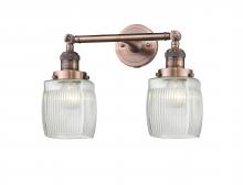 Innovations Lighting 208-AC-G302-LED - Colton - 2 Light - 16 inch - Antique Copper - Adjustable Bath Vanity Light