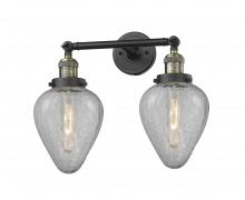 Innovations Lighting 208-BAB-G165 - Geneseo - 2 Light - 17 inch - Black Antique Brass - Adjustable Bath Vanity Light