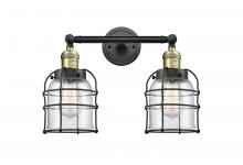 Innovations Lighting 208-BAB-G52-CE - Bell Cage - 2 Light - 16 inch - Black Antique Brass - Bath Vanity Light