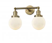 Innovations Lighting 208-BB-G201-6 - Beacon - 2 Light - 17 inch - Brushed Brass - Adjustable Bath Vanity Light