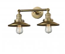 Innovations Lighting 208-BB-M4 - Railroad - 2 Light - 18 inch - Brushed Brass - Adjustable Bath Vanity Light